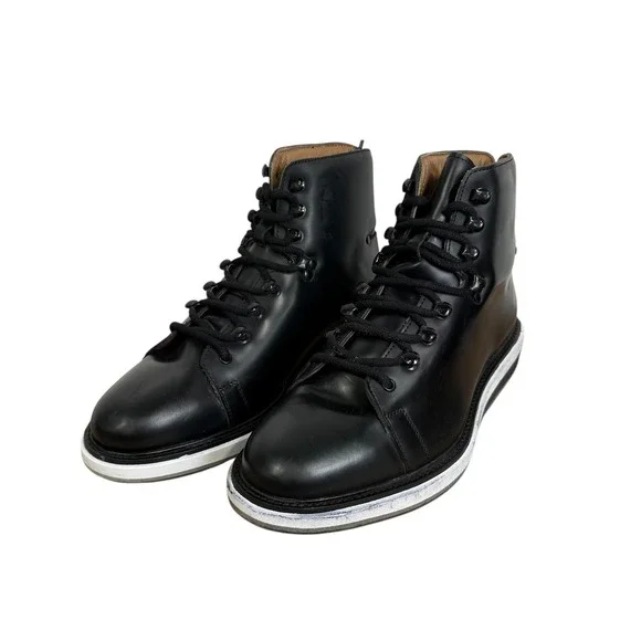 Vintage Foundry Co. Talon Black Leather Lace Up Moto Boots Mens US 9.5 VF1395 - Picture 2 of 7